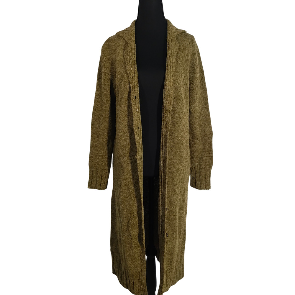 ALPHA Olive Green Button Up Dress VTG